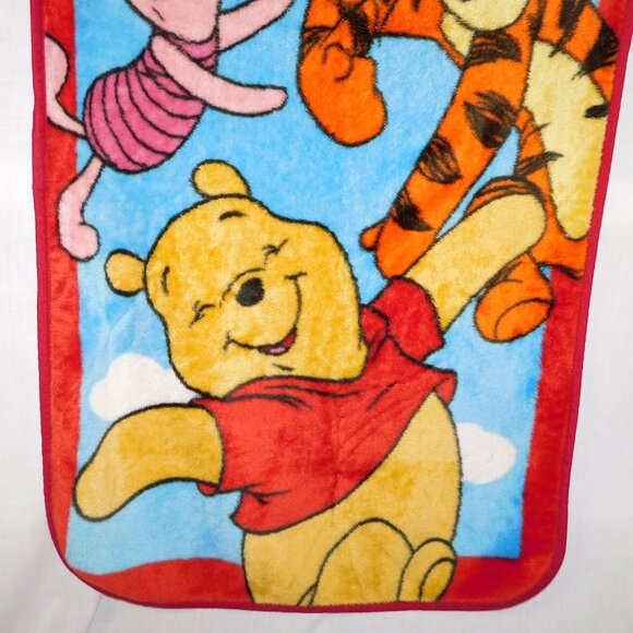 Disney Nemcor VTG Winnie the Pooh Piglet Tigger Fleece Plush Blanket 31" x 42" - Picture 3 of 6
